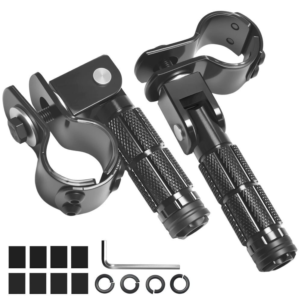 VUOZIP front view foot peg showing shape and fit benefit