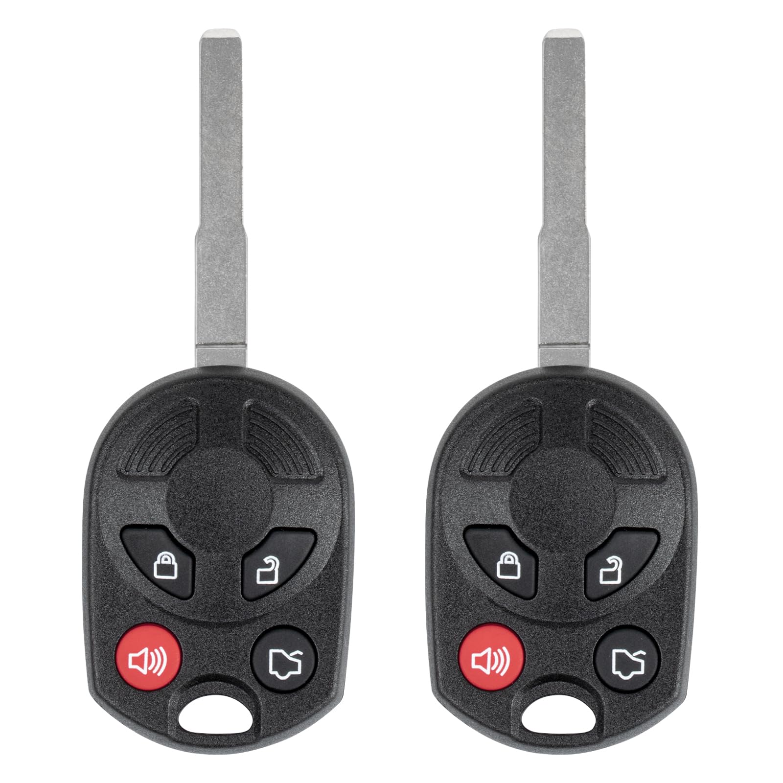 Vurkcy front view of two replacement fobs showing buttons and ready use