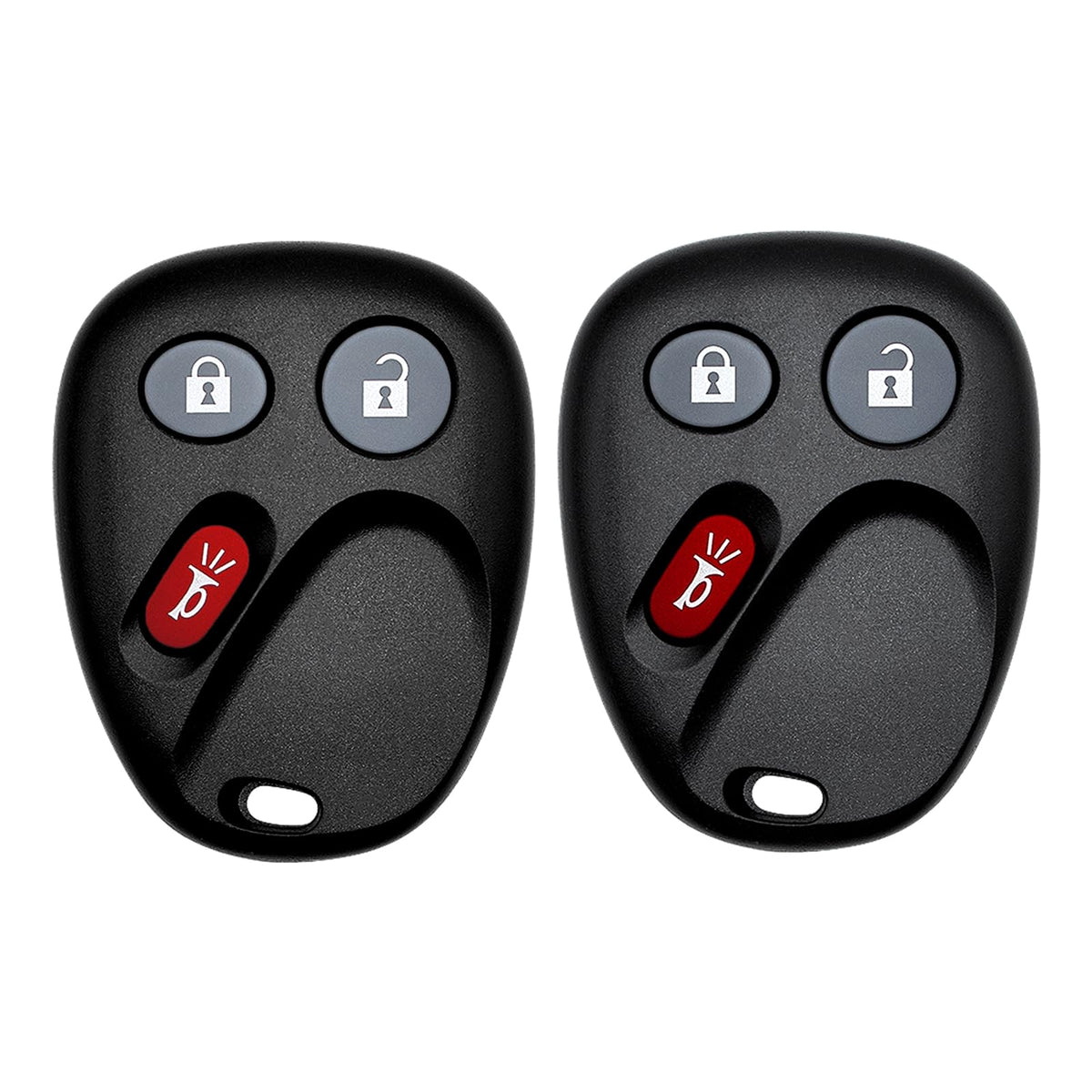 Vurkcy front view of two key fobs showing buttons and quick identification benefit