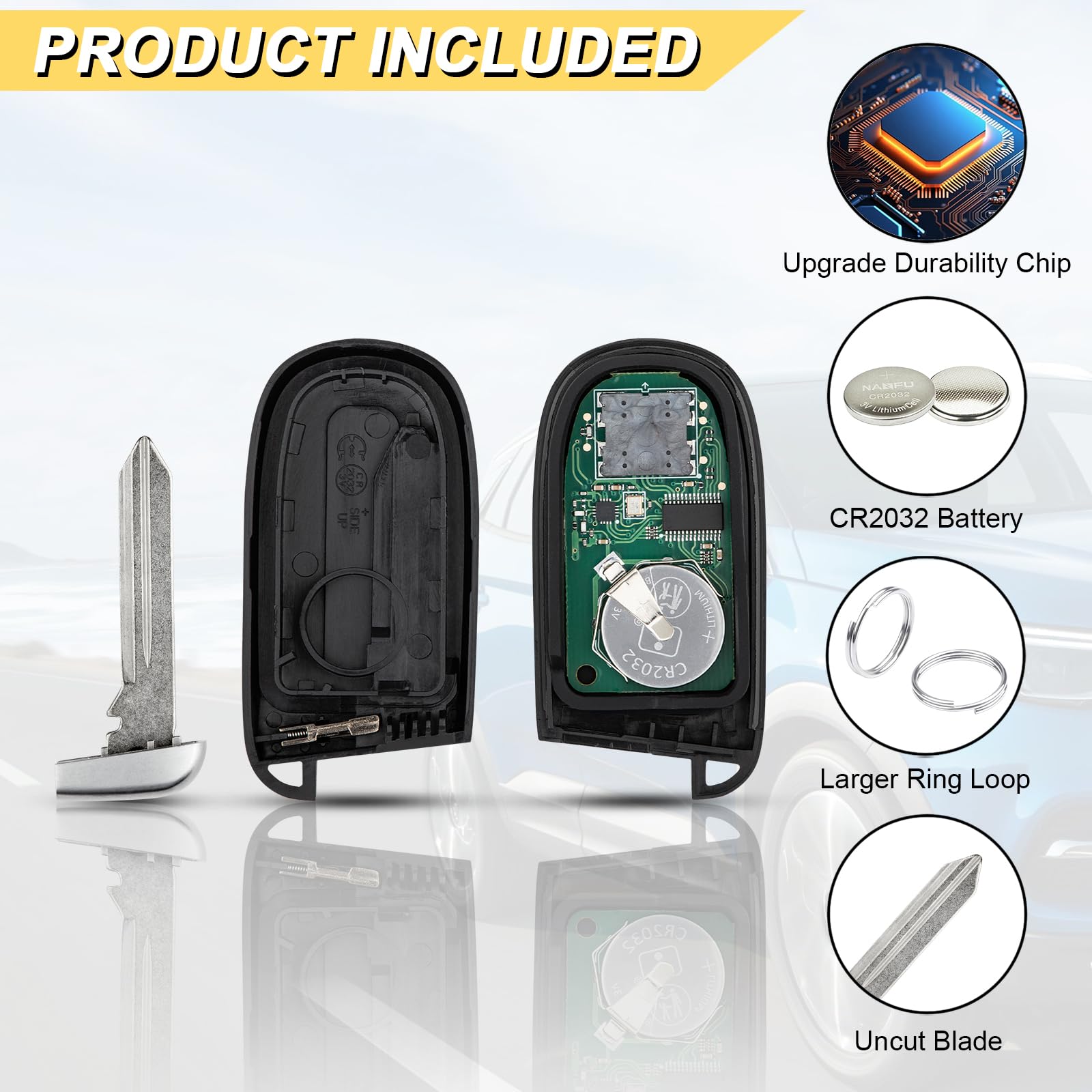 Vurkcy key fob beside ruler conveying accurate size and correct fit for Ram trucks