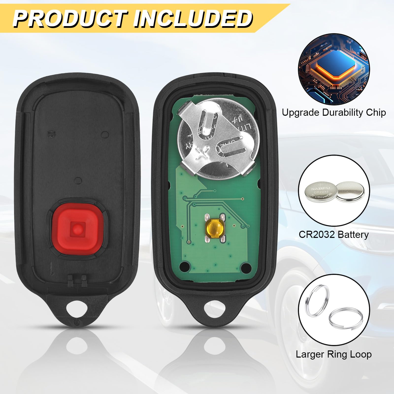 Vurkcy size comparison with a car key shows compact fit and practical scale