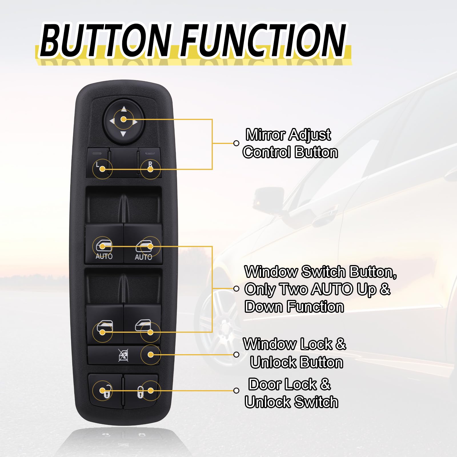 Vurkcy switch installed in door panel demonstrating plug-and-play replacement benefit