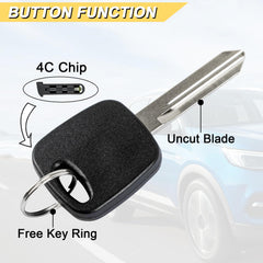 Vurkcy uncut key blank top view ready for cutting to match your vehicle key