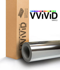 VViViD gloss chrome sheet front view showing reflective finish for mirror-like appearance