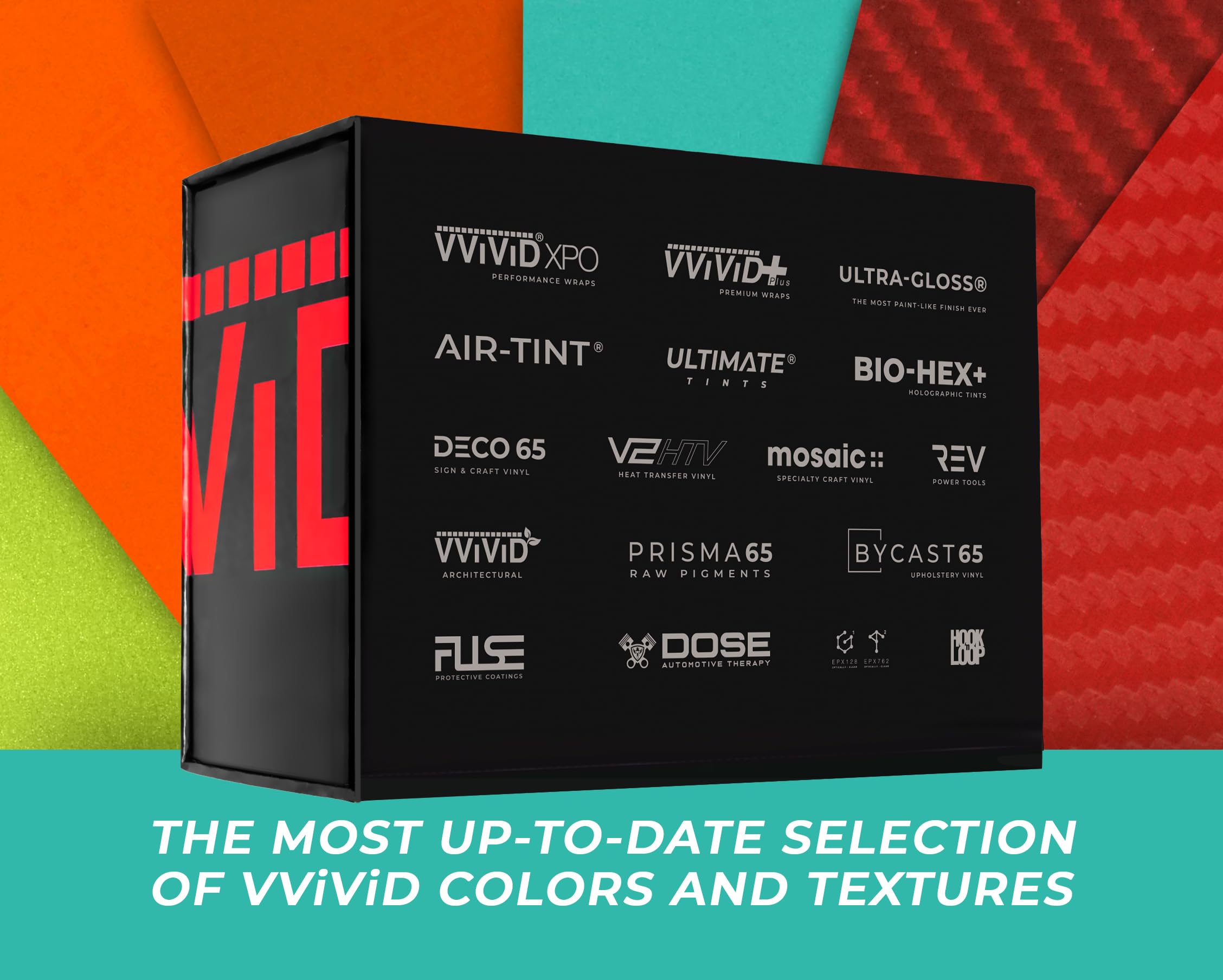 VViViD sample swatches fanned under daylight showing true color accuracy benefit