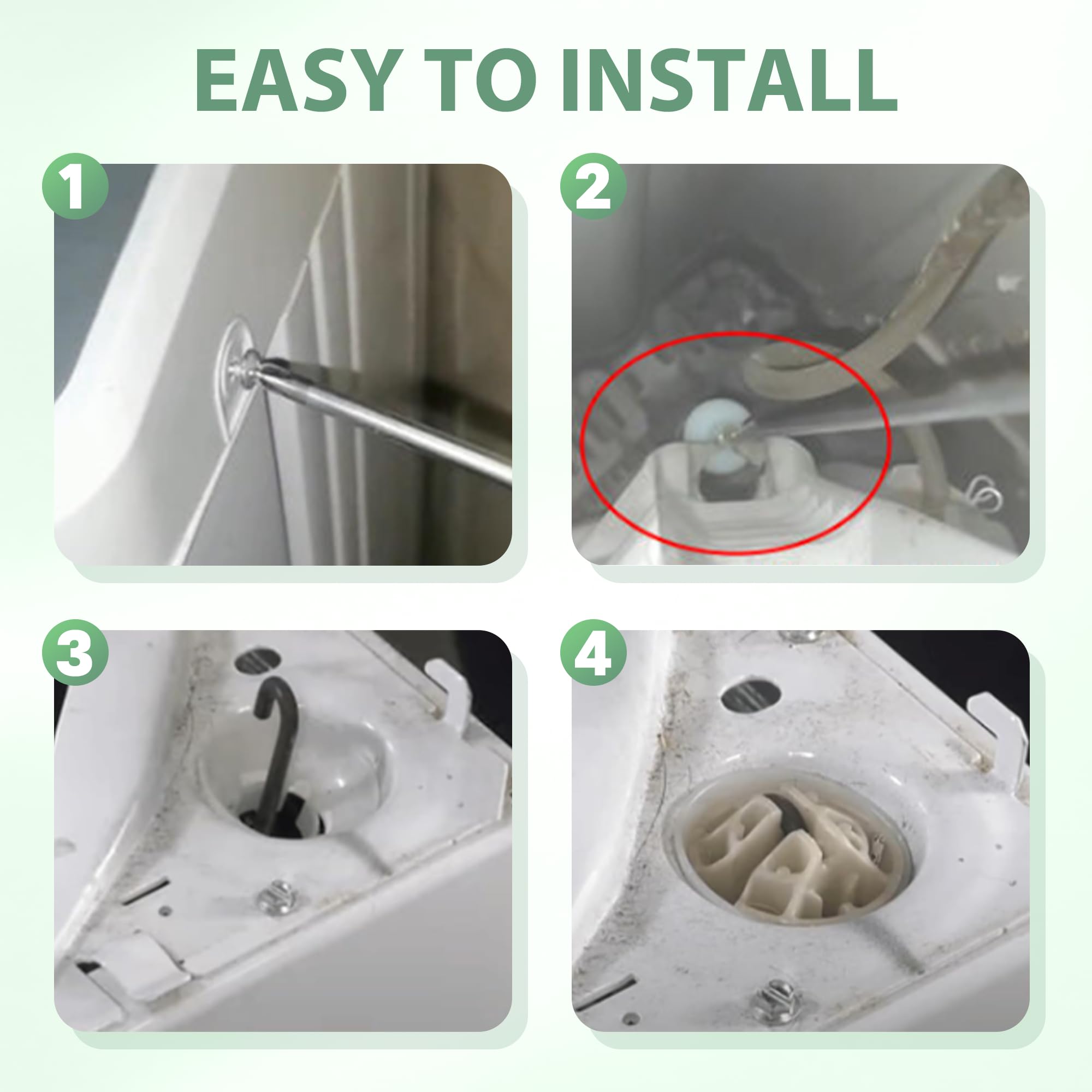 Vypart kit in a laundry room setting illustrating quieter spins and smoother performance