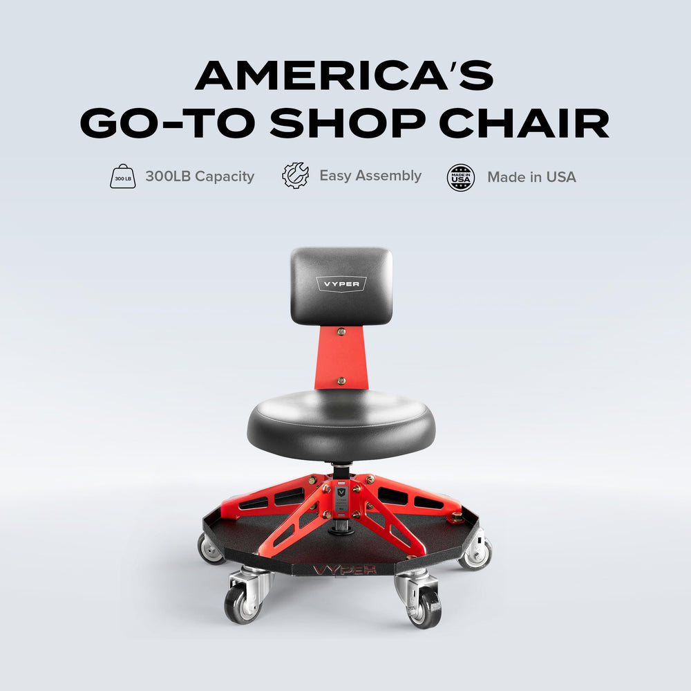 Vyper closeup seat padding and backrest with ergonomic support for longer jobs