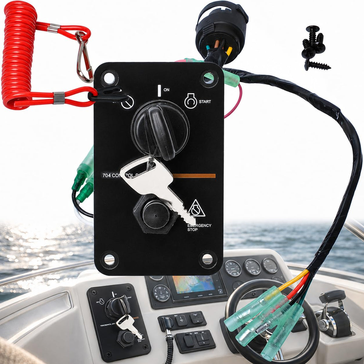 Wadoy front panel key switch showing clear labels and quick replacement benefit
