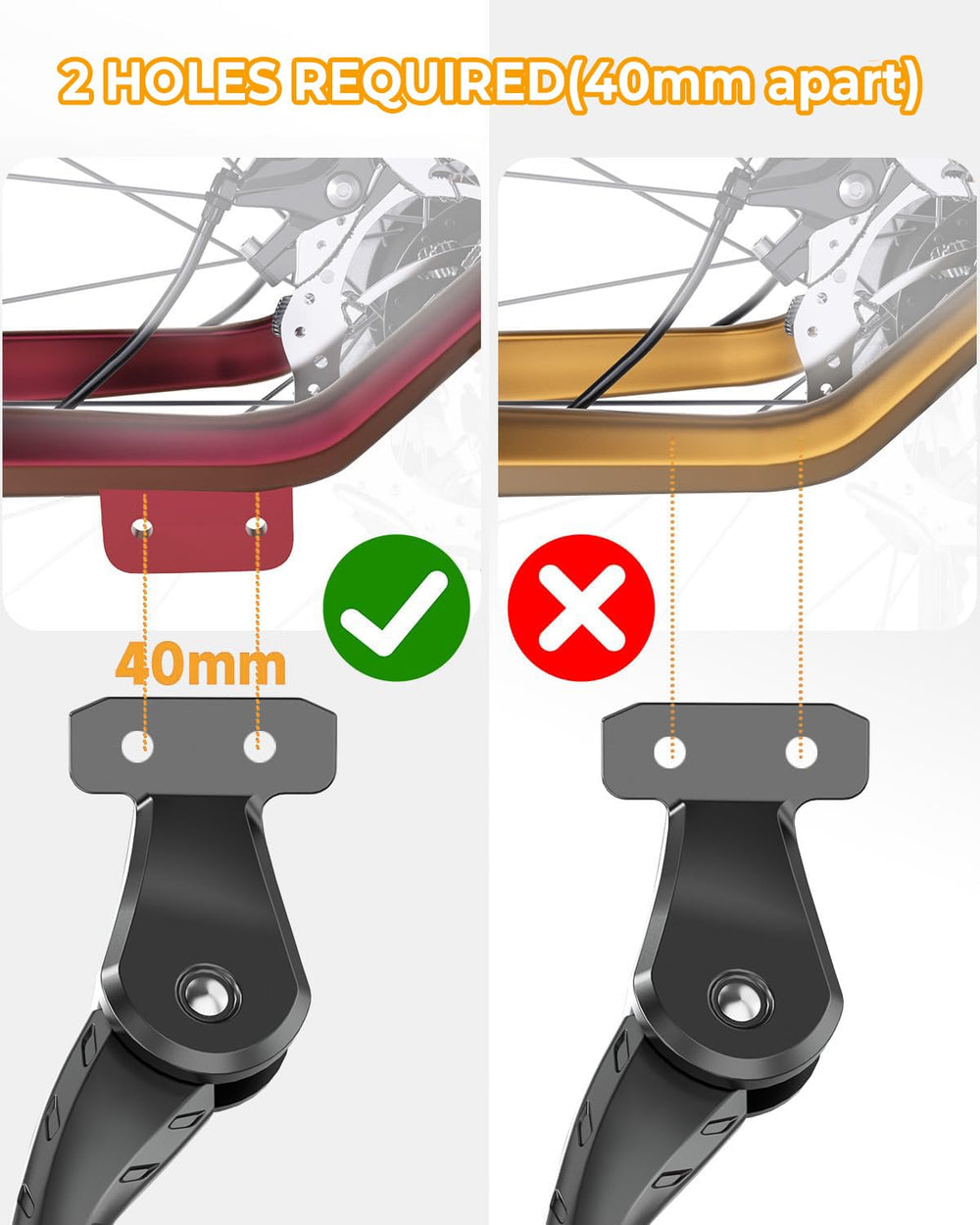 Wakano kickstand XL base close-up with cleats preventing sinking