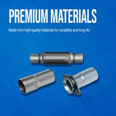 Walker flex pipe close-up braided aluminized texture resisting corrosion and heat