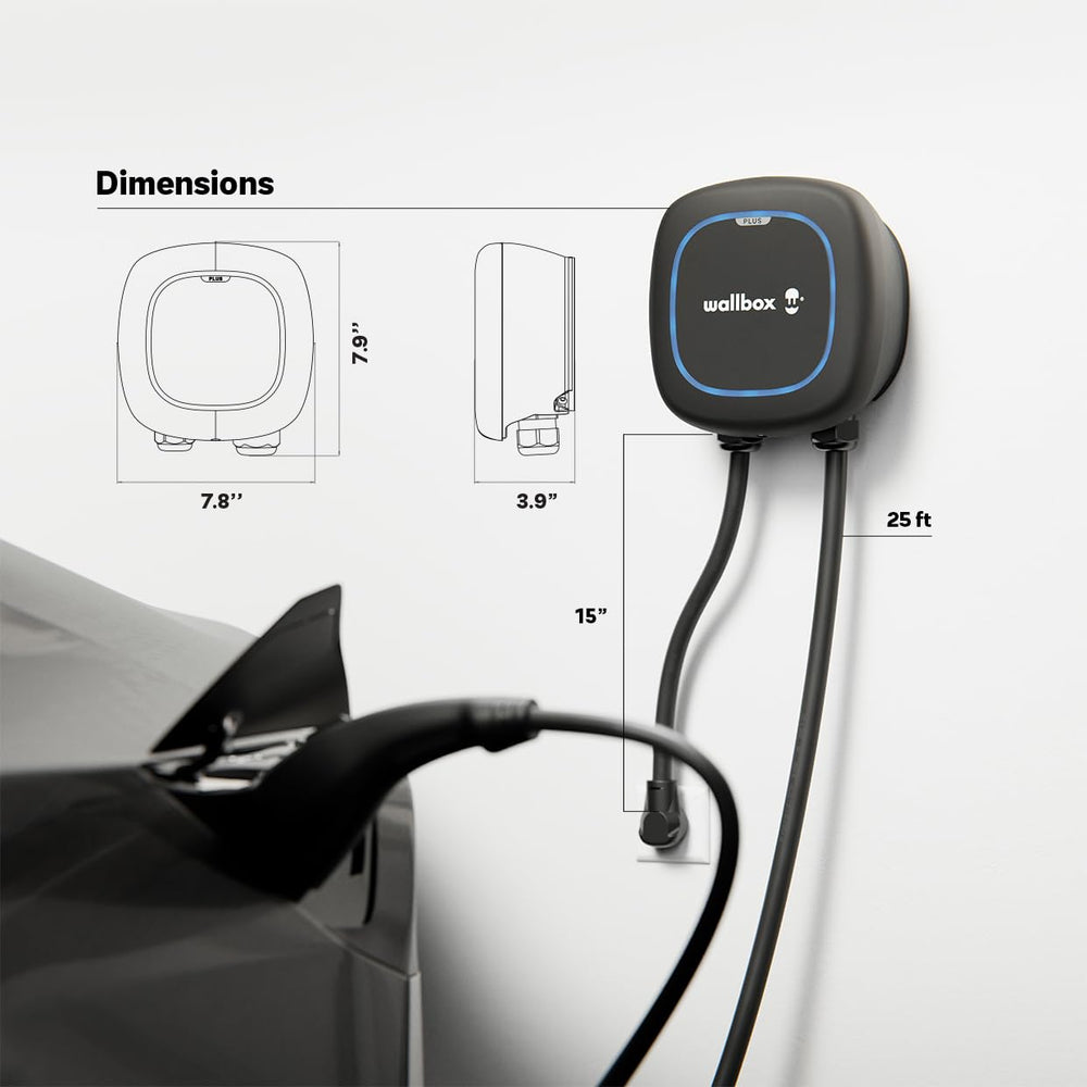 Wallbox Pulsar Plus charging a vehicle in a driveway illustrating convenient everyday use