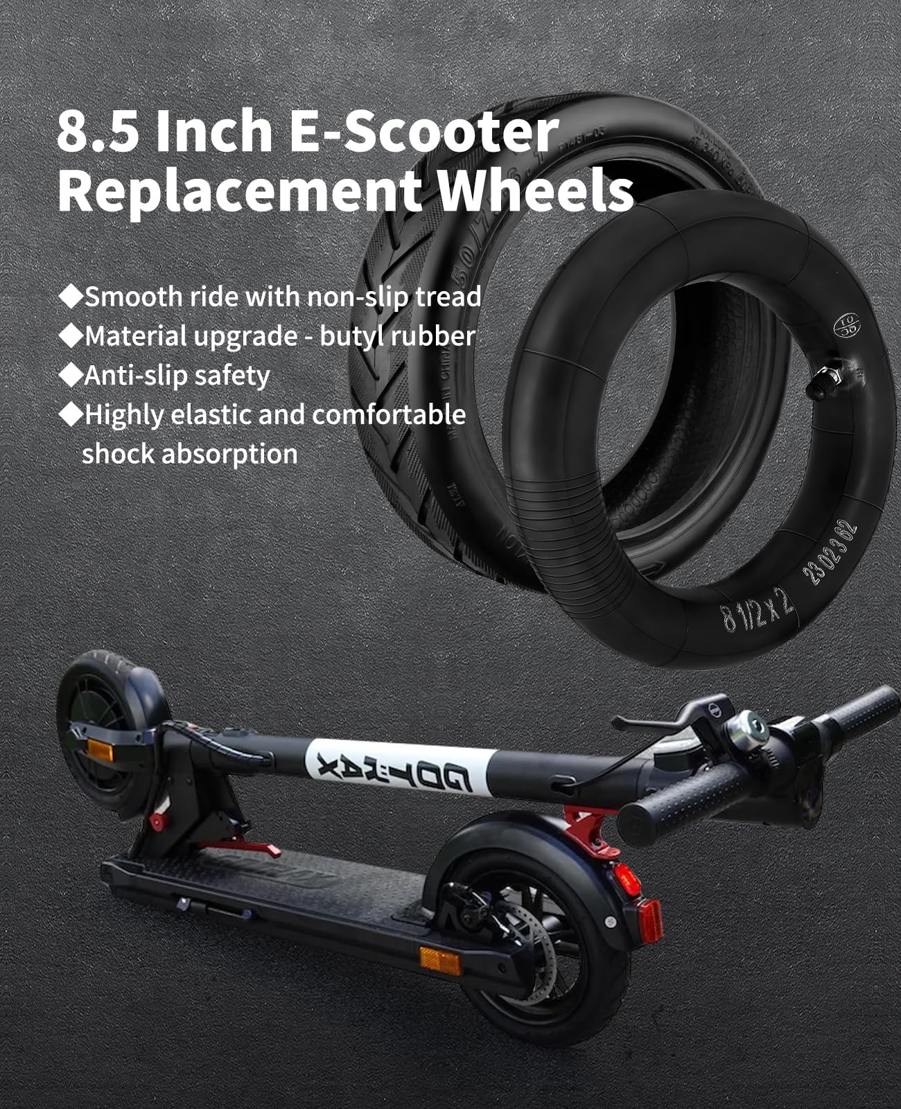 Walshen mounted on Gotrax scooter front wheel demonstrating fitment