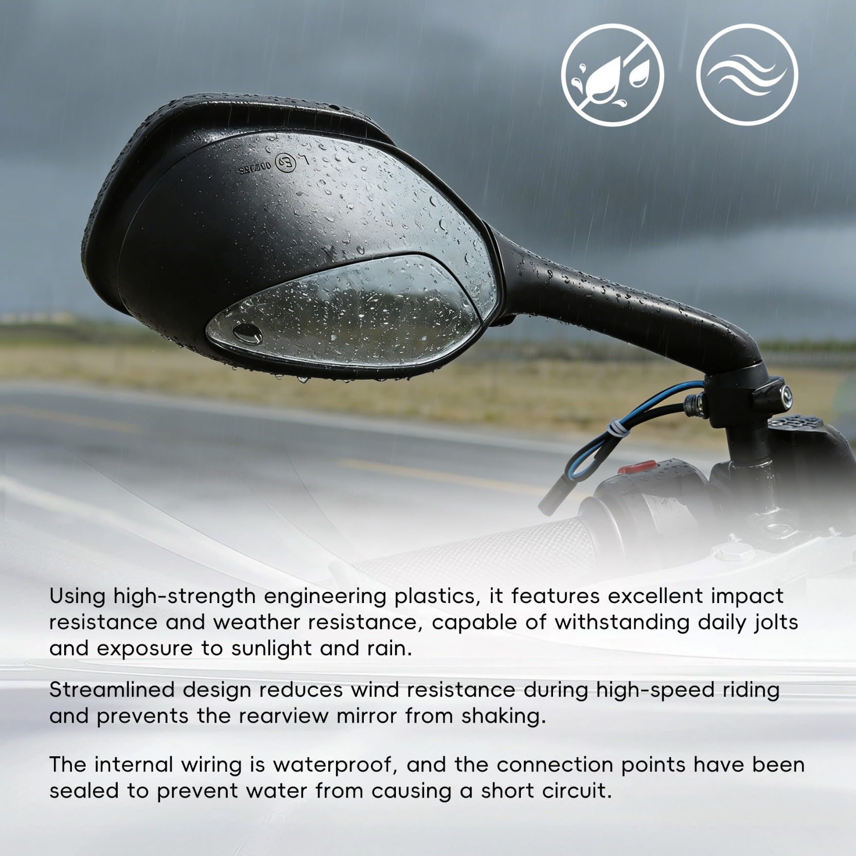 waltyotur close-up smoked lens highlighting integrated turn-signal visibility