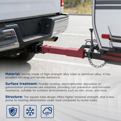 waltyotur hitch extension installed in SUV receiver demonstrating improved trunk access