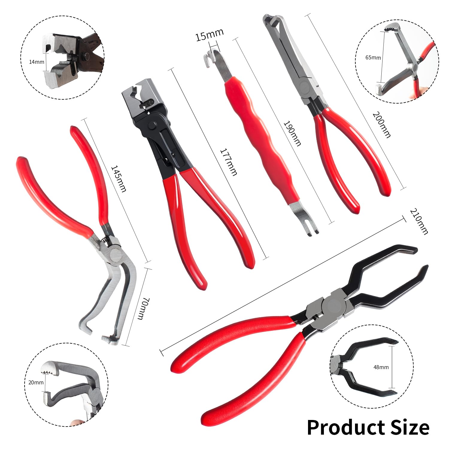 WAMEIJU close-up of plier jaws showing durable high-carbon steel and precise tips