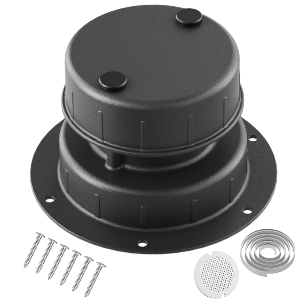 WanDwel front view of vent cap showing durable aluminum and neat profile for longevity