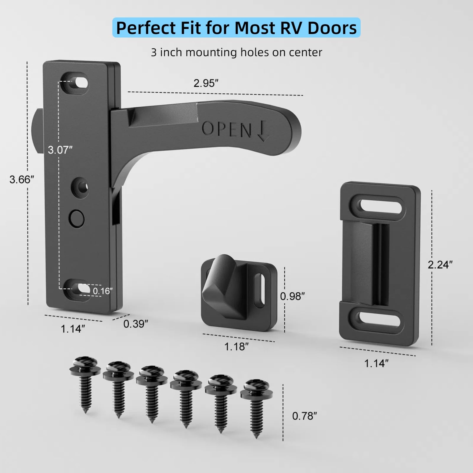 WanDwel mounting plate and screws layout showing included hardware for quick install