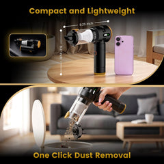 Wansimoo detachable HEPA filter and slot detail highlighting washable reusable filtration for long suction