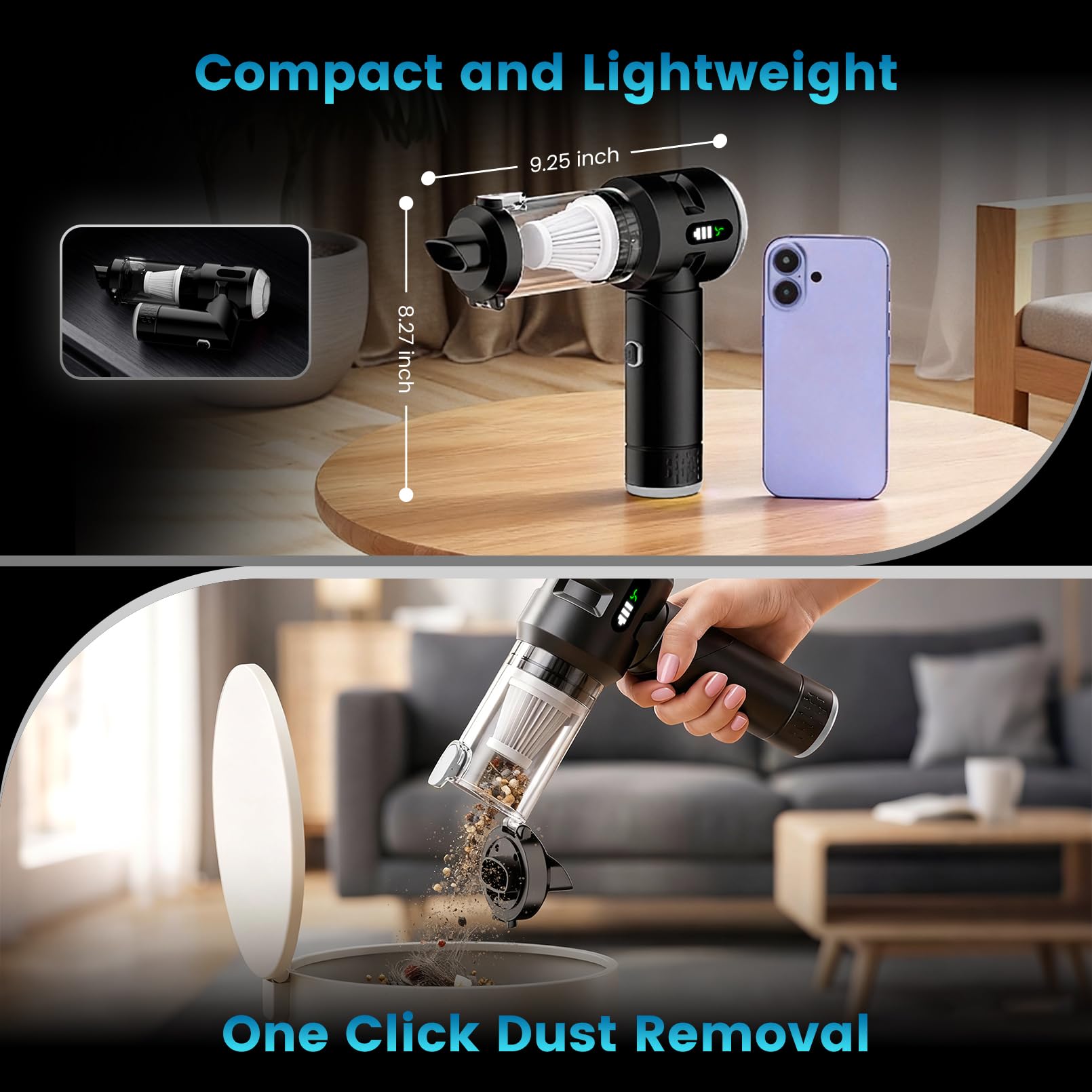 Wansimoo crevice nozzle detail reaching tight car seat seams effectively