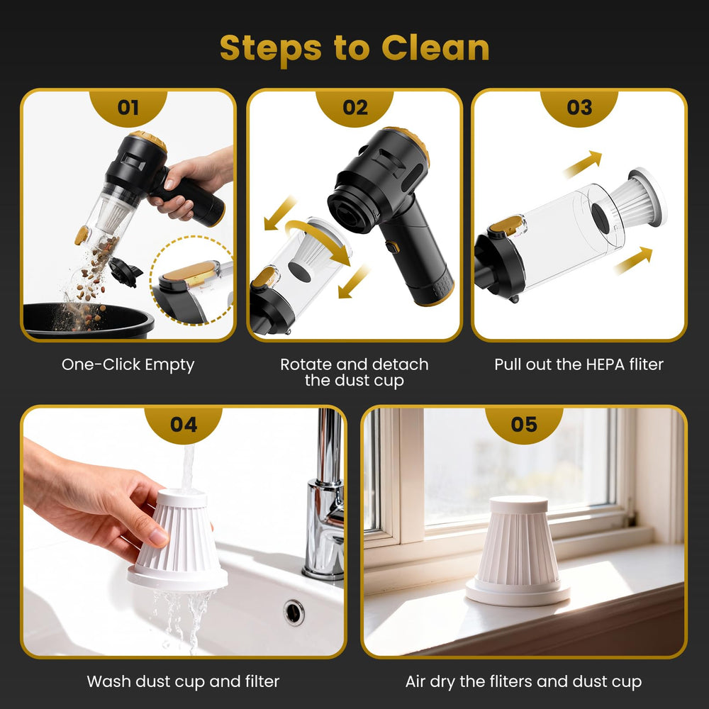 Wansimoo held in a hand to show compact scale and portability for quick spot cleaning