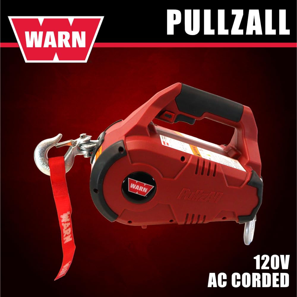 WARN PullzAll wire rope closeup showing 16ft cable and durable construction