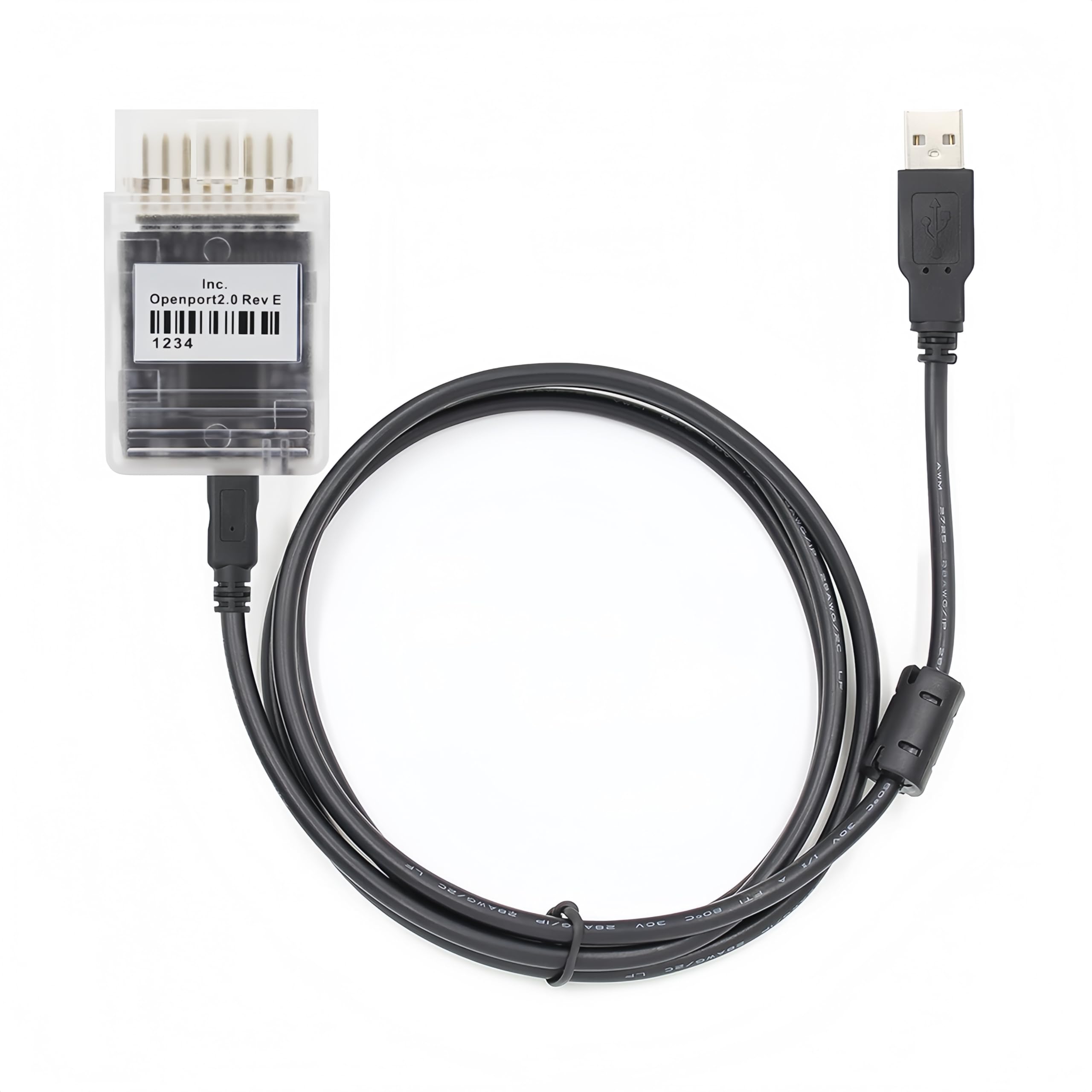 Washinglee K-CAN front connector showing robust OBD2 plug and reliable contact points