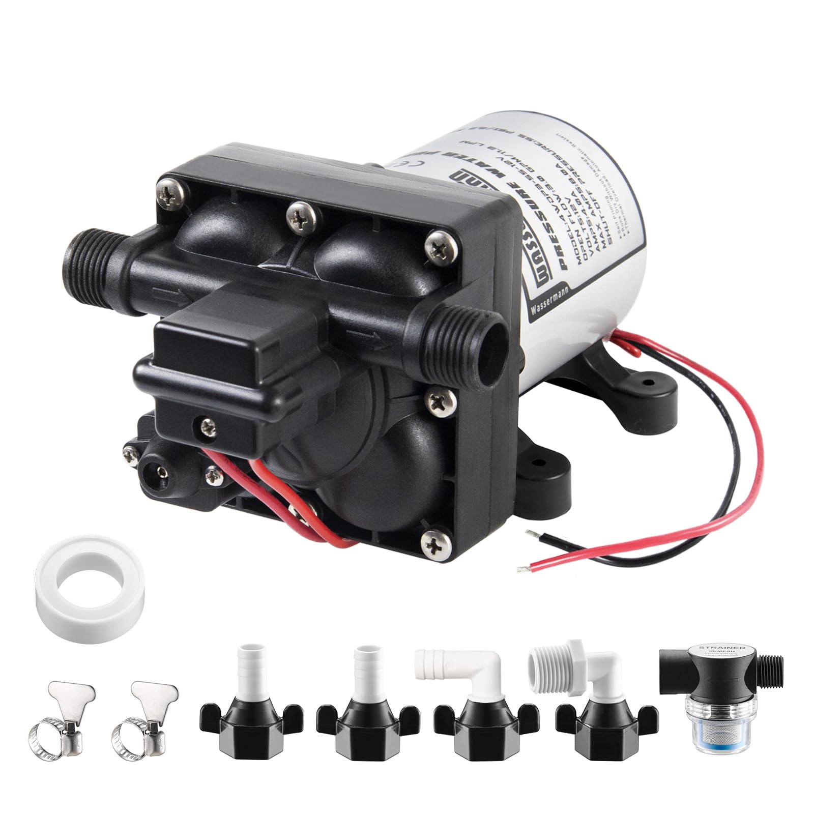 WASSERMANN pump front view showing kit and easy installation benefit