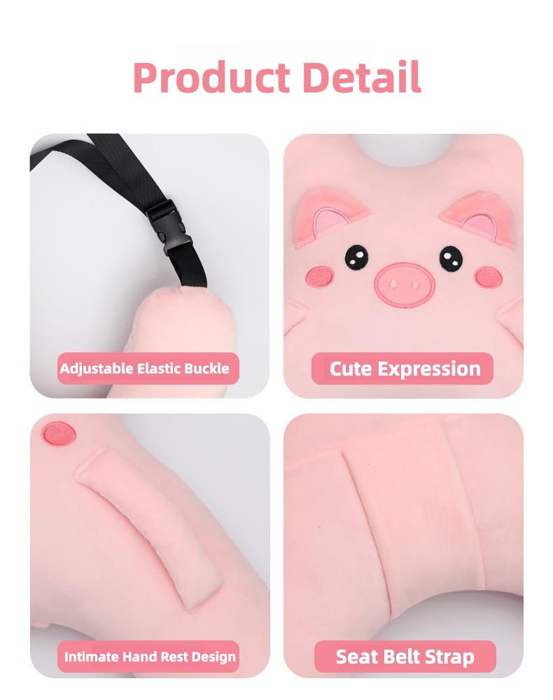 WASTROYAL rabbit pillow flat back panel fits flush against car seat