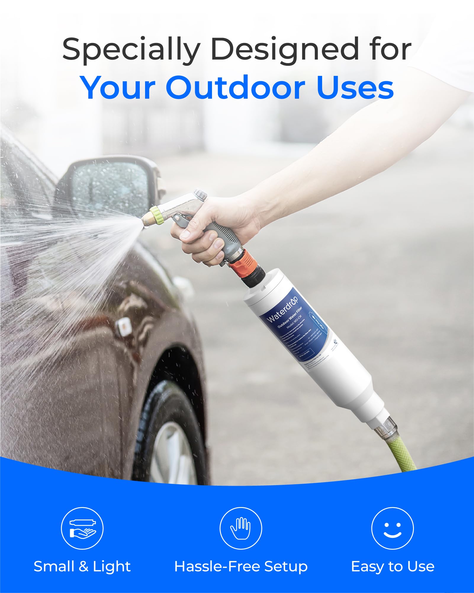 Waterdrop used rinsing car for brighter, fewer-spot finish
