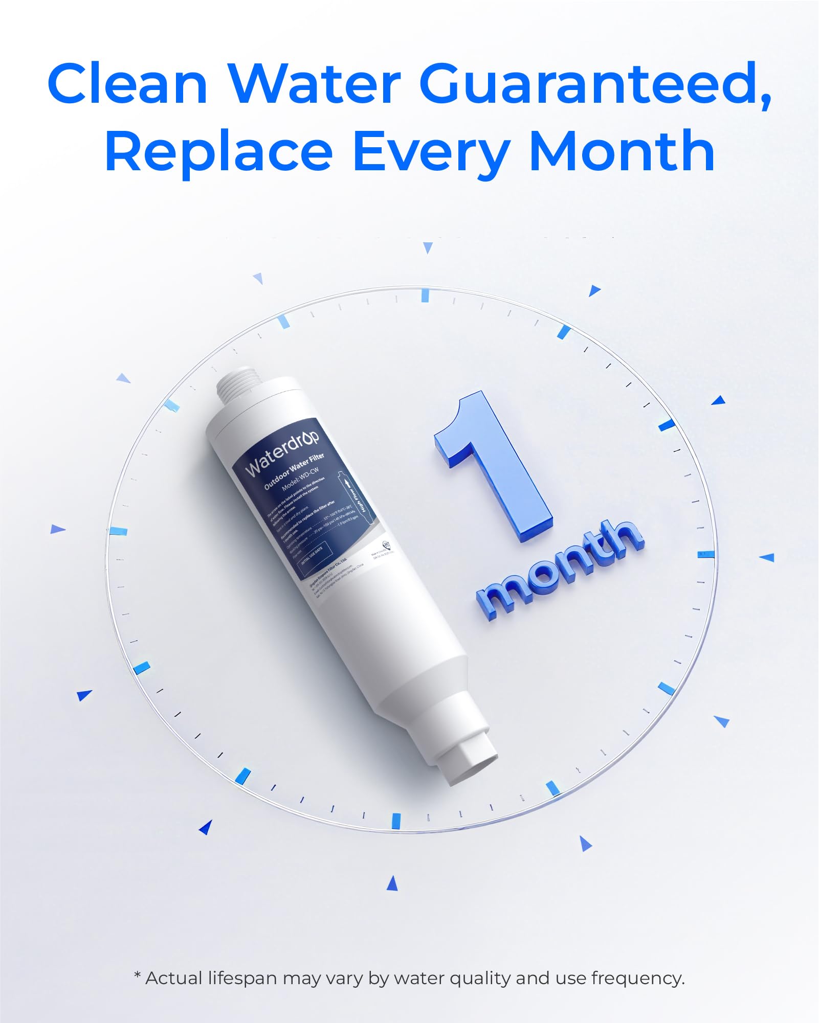 Waterdrop replacement cartridge pack for continued spot reduction