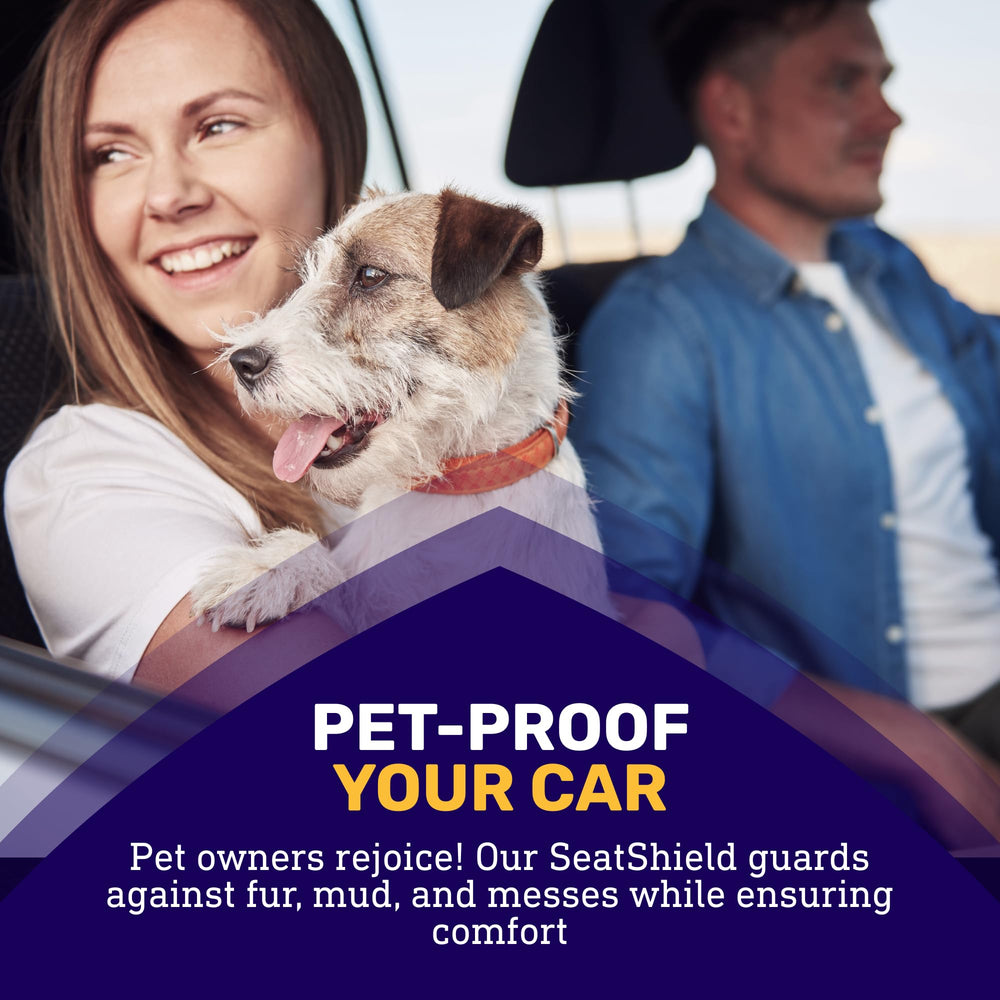 Waterproof SeatShield pet-friendly image with dog on protected seat