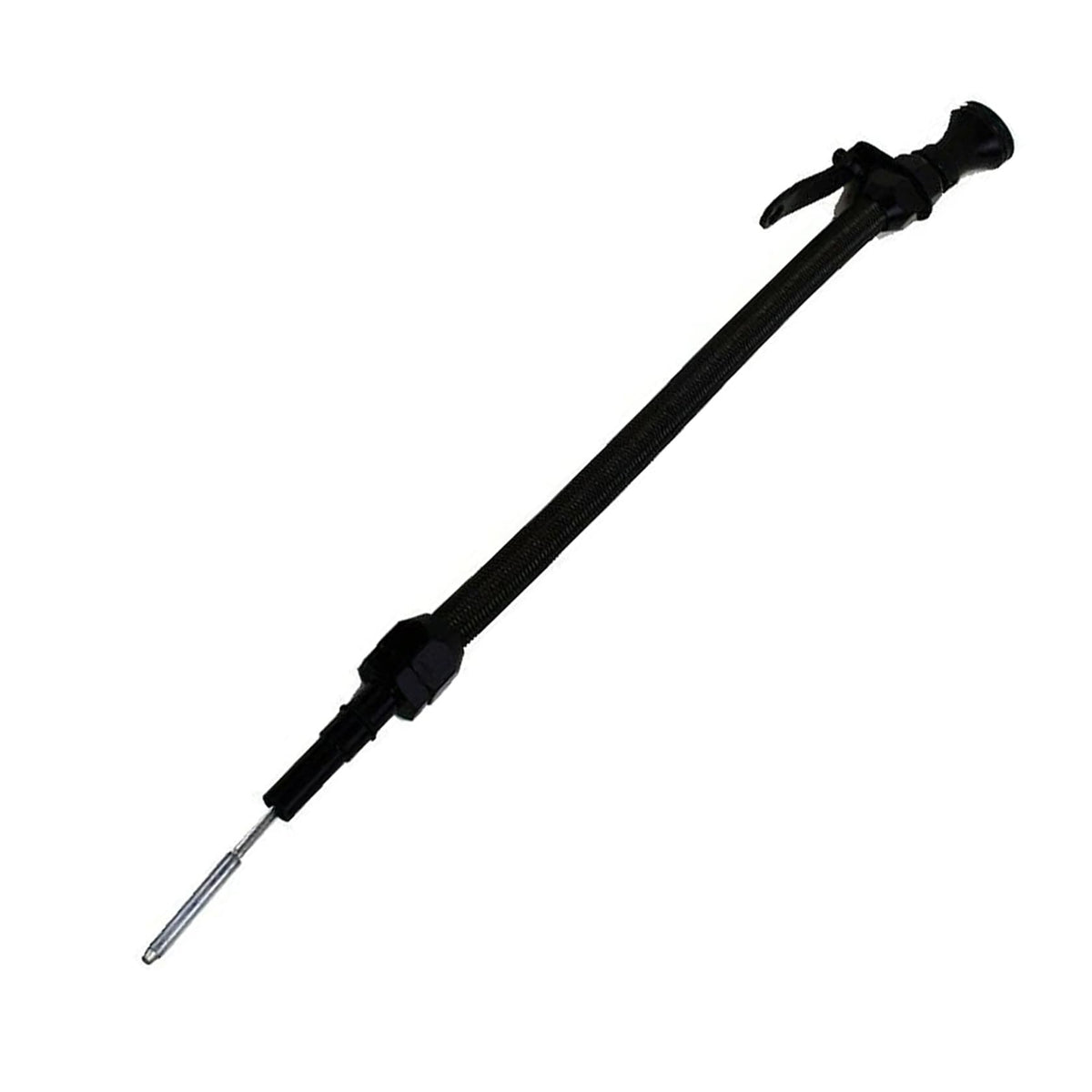 Wauebuly dipstick front view showing black finish and low/full marks for easy level checks