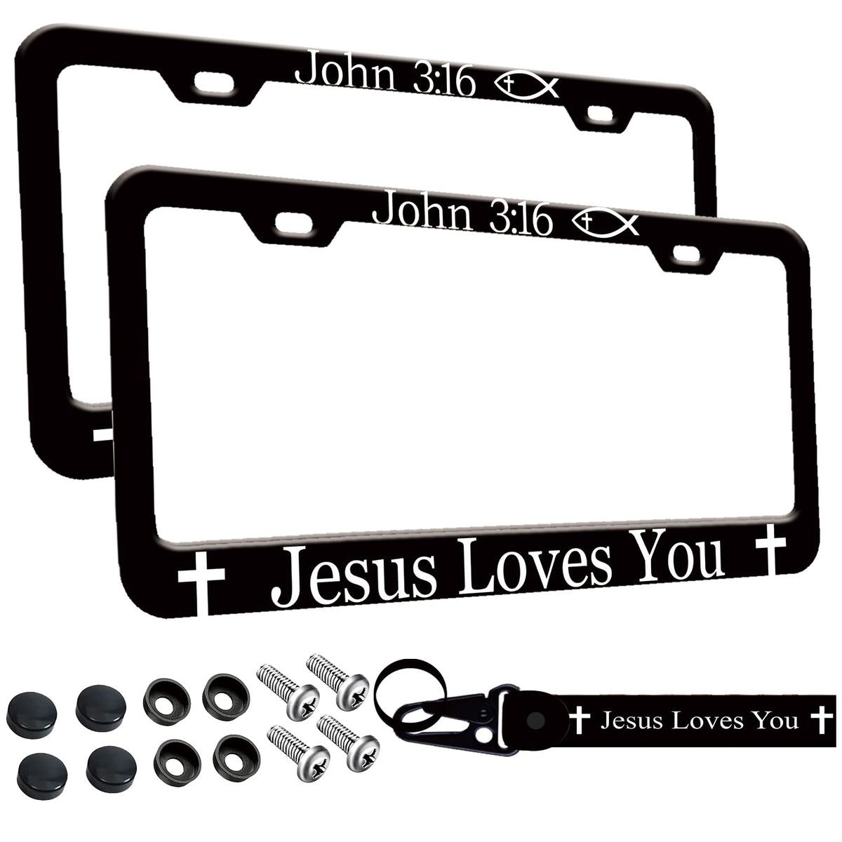 Wauhetsmvy front view showing John 3:16 print and vehicle-ready protection