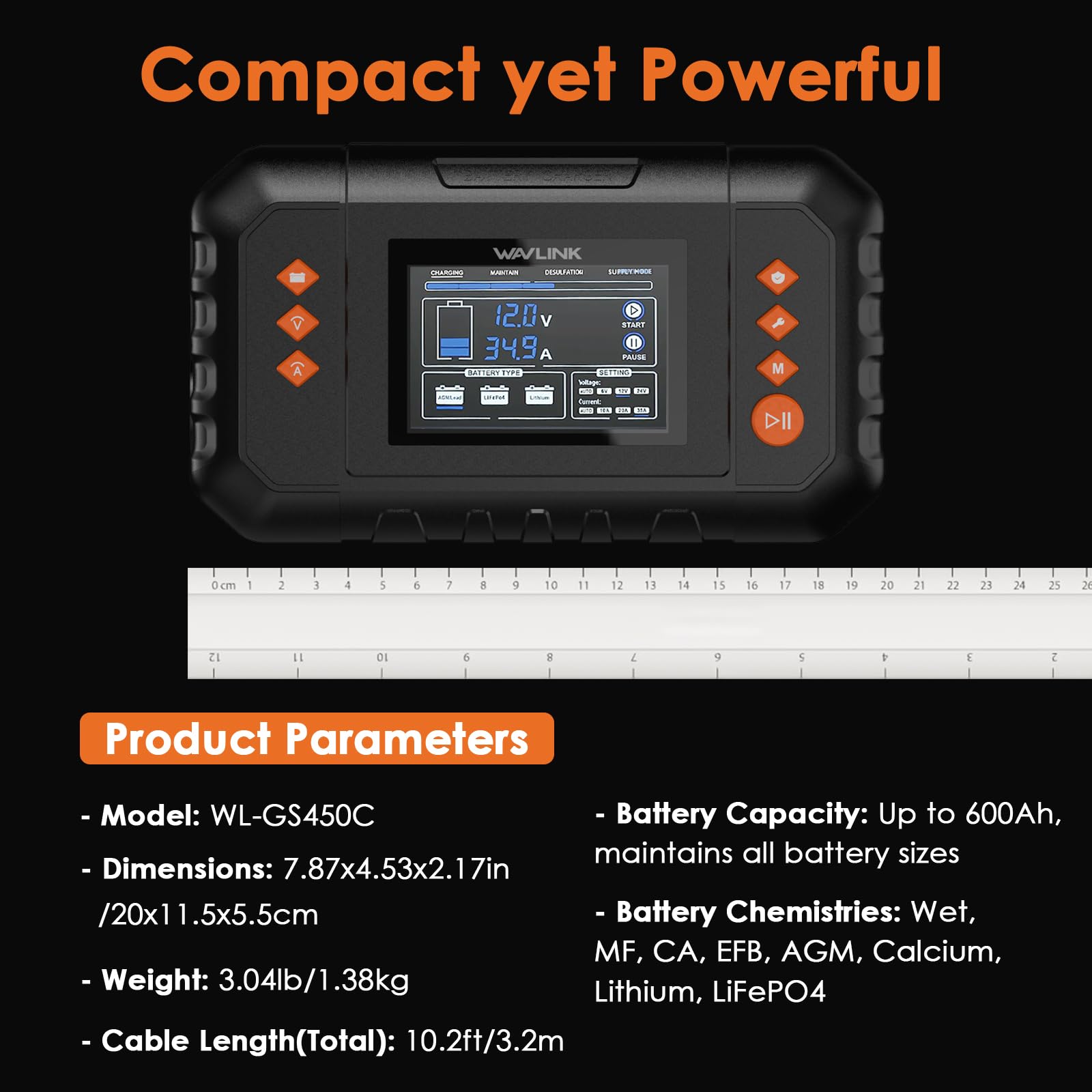 WAVLINK rear label and specs plate displaying model, certifications and electrical ratings