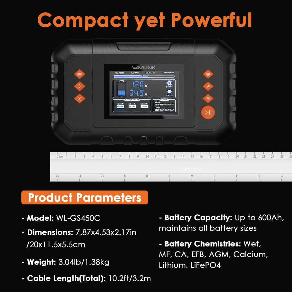 WAVLINK rear label and specs plate displaying model, certifications and electrical ratings