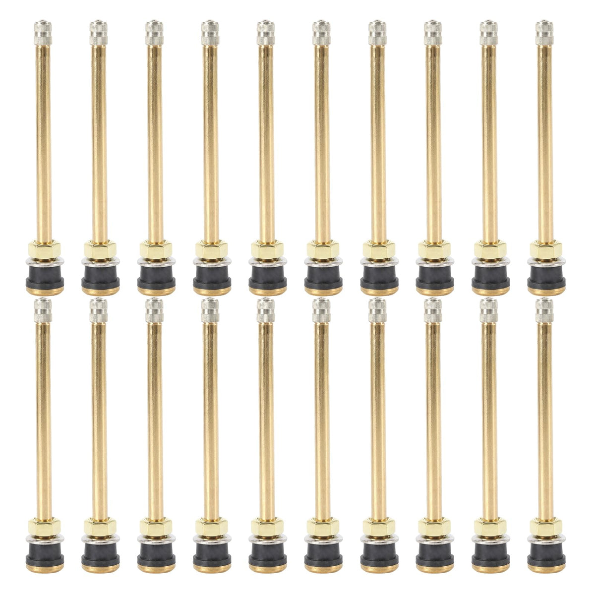 WAYASDCU front view of 20-pack TR574 valve stems showing kit contents and benefit of bulk supply