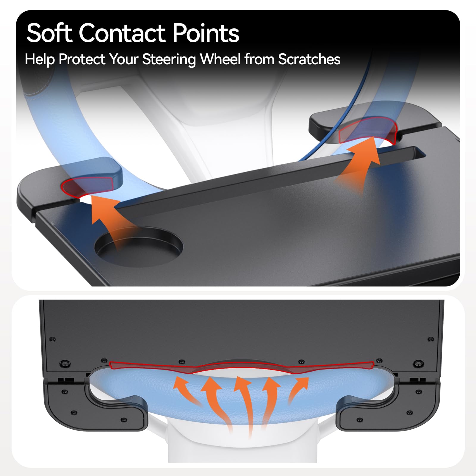 WAYSEFUN padded contact surface detail protecting steering wheel finish