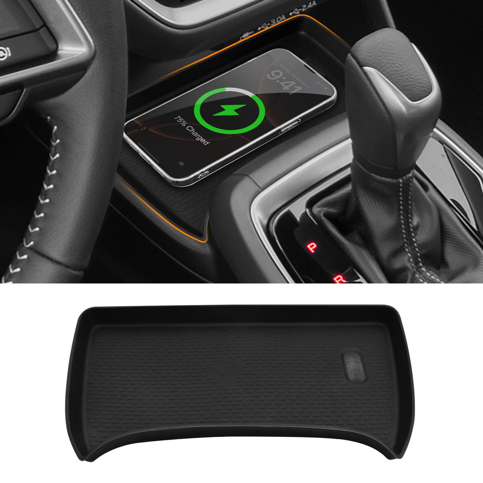 WBLATP front-fit console mat showing precise fit and protection