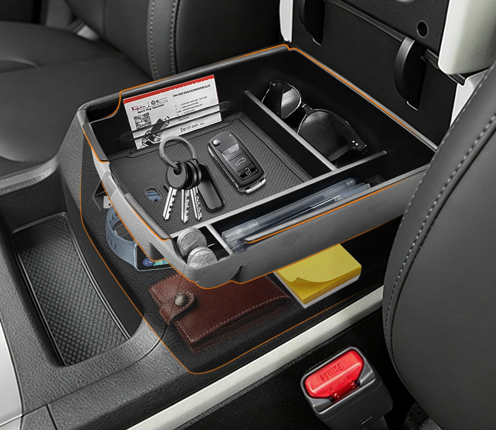 WBLATP organizer next to phone and wallet showing compact space-saving benefit
