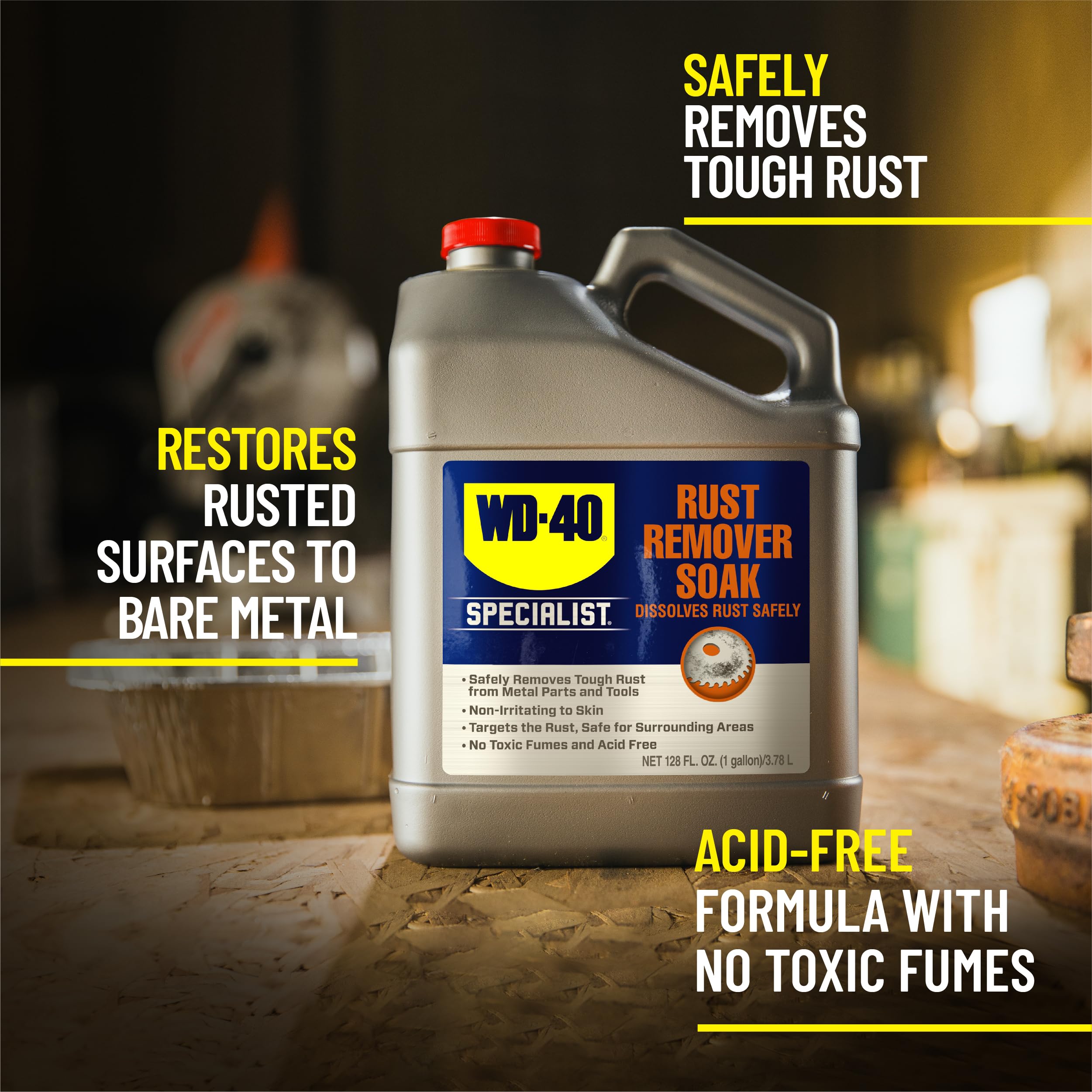 WD-40 Specialist pouring soak into container for tool treatment