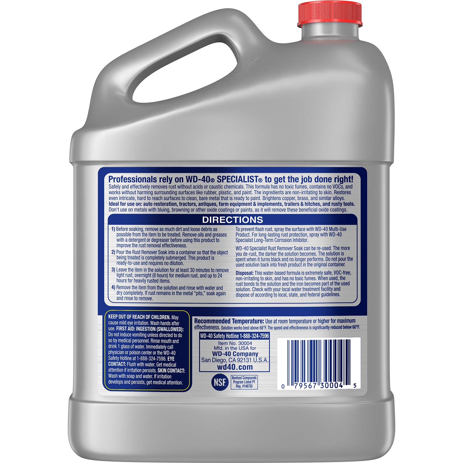 WD-40 Specialist one-gallon next to hand for accurate size comparison