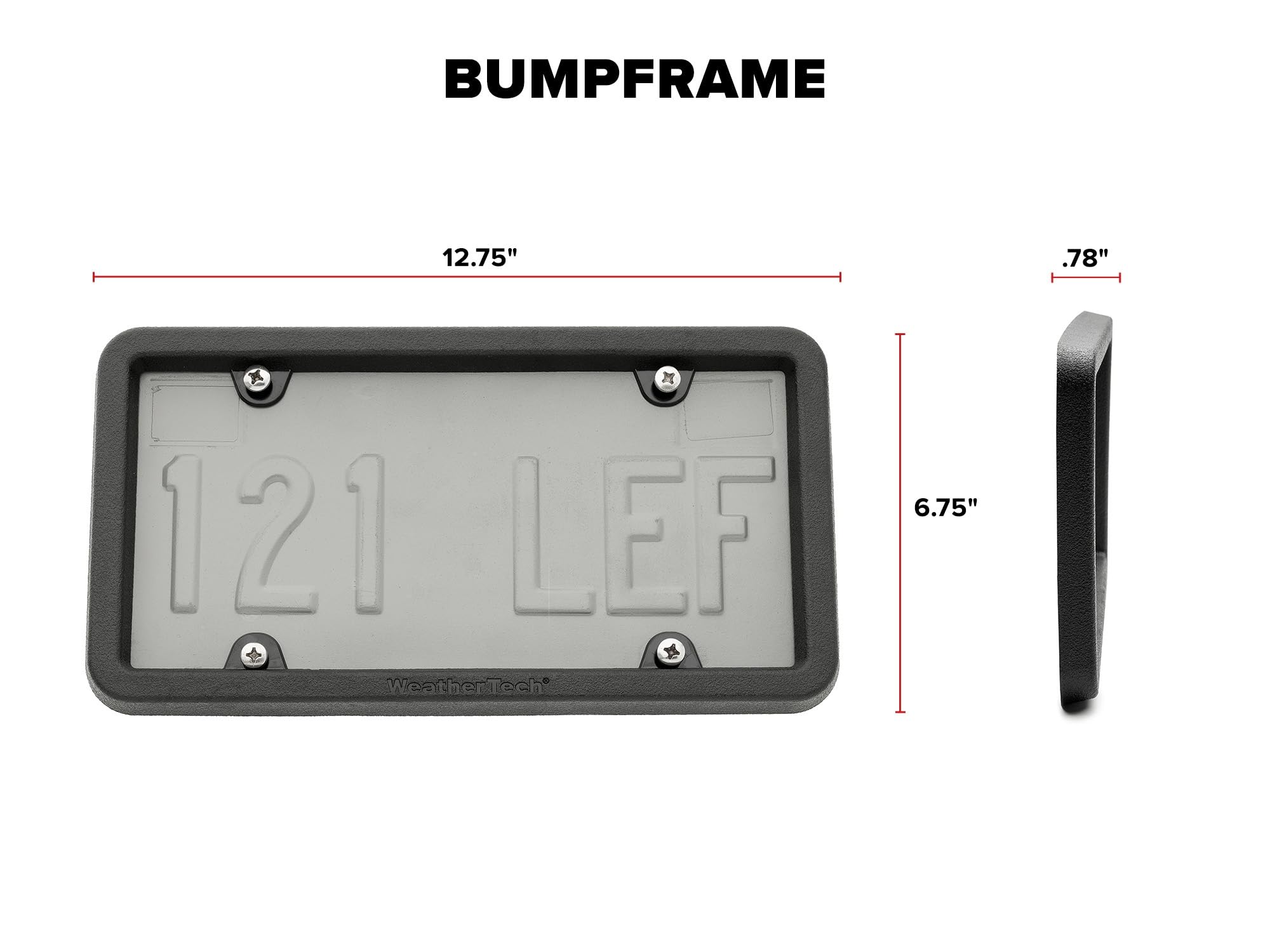 WeatherTech BumpFrame close-up of black satin texture for durable appearance