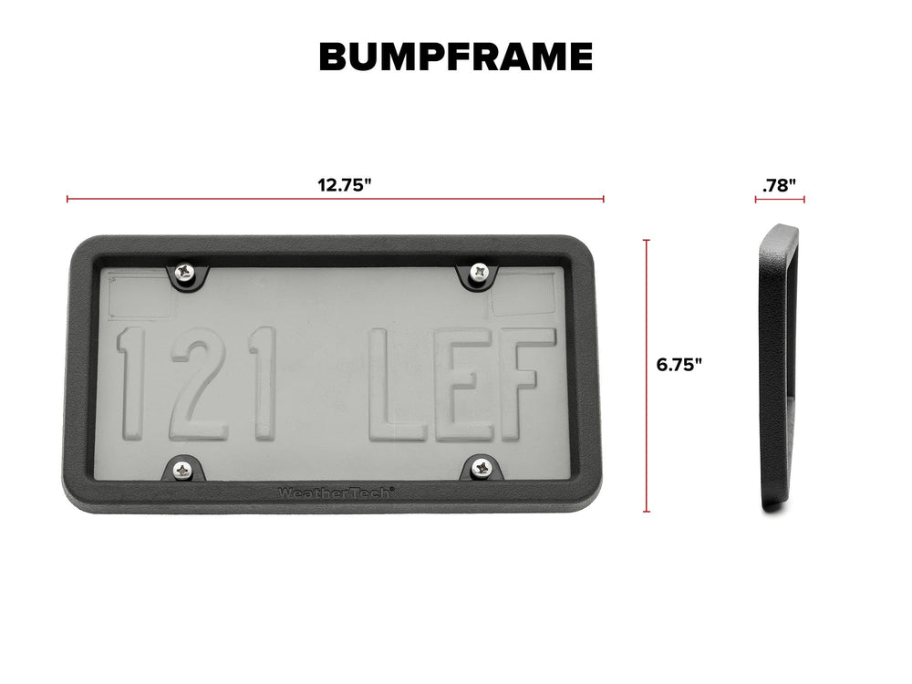 WeatherTech BumpFrame close-up of black satin texture for durable appearance
