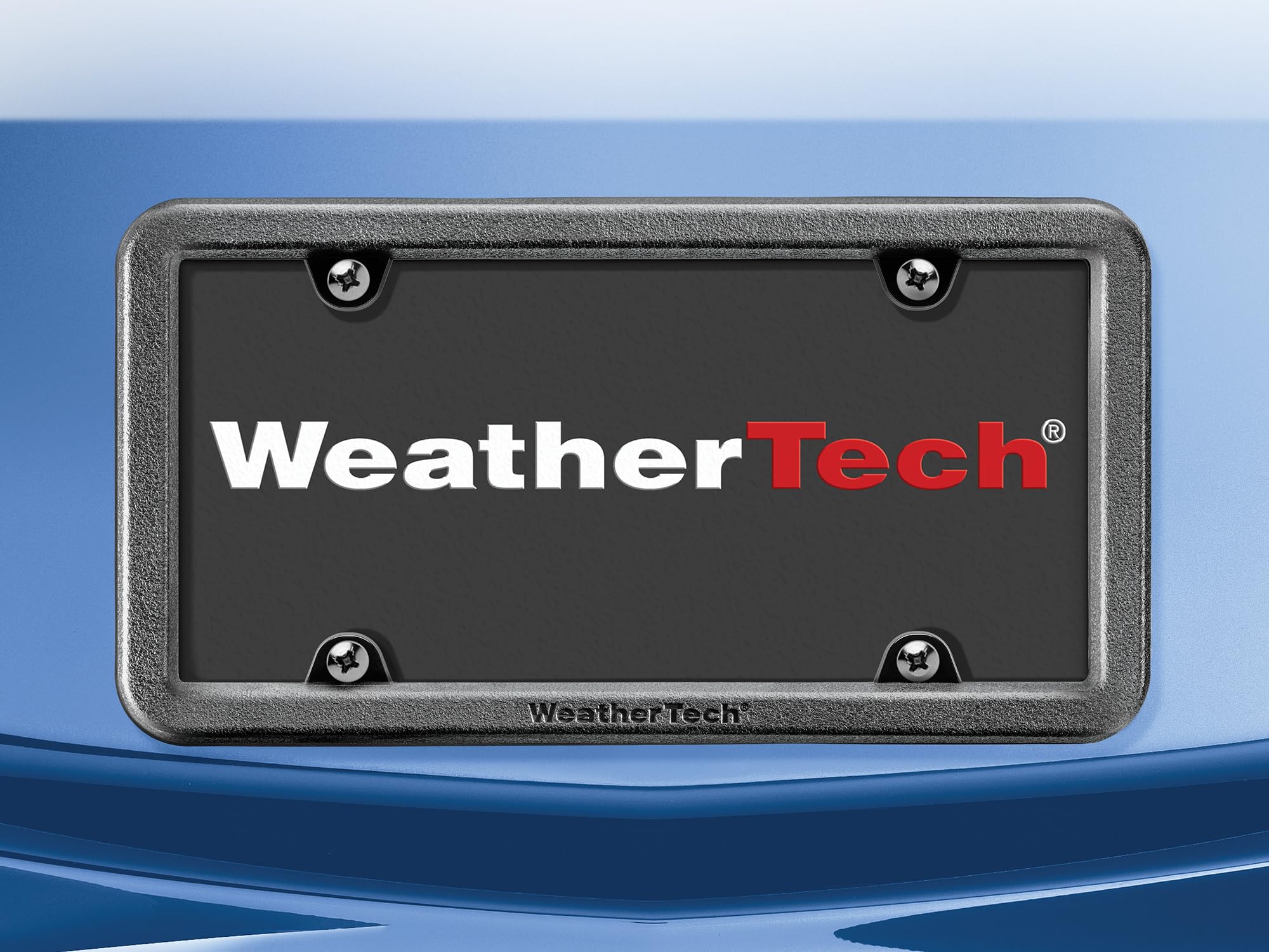 WeatherTech BumpFrame beside license plate illustrating 3/4 inch thickness