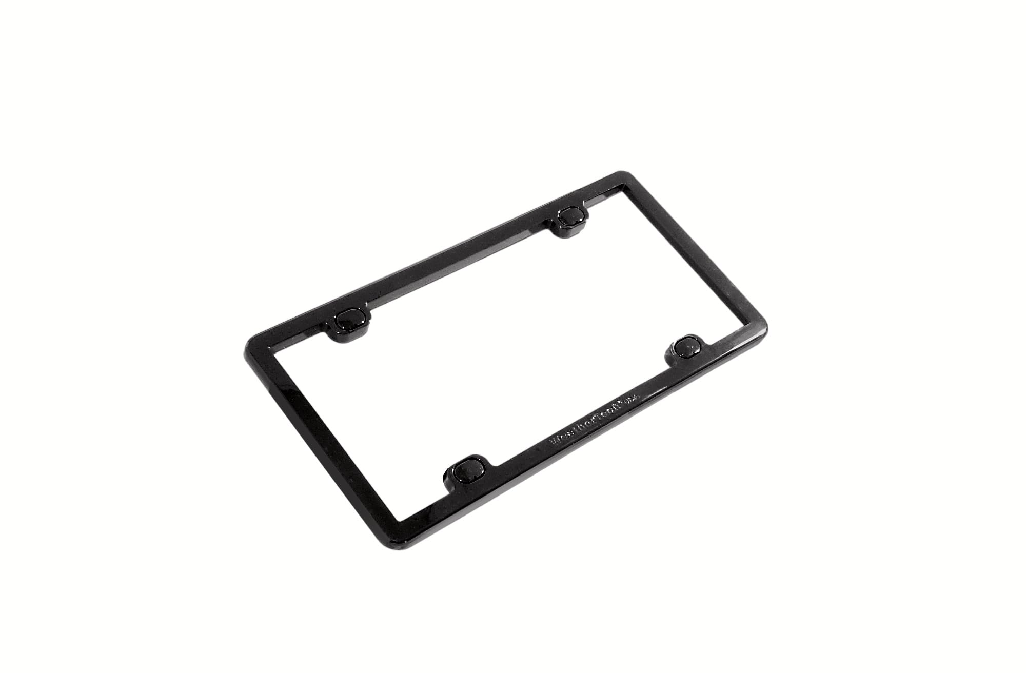 WeatherTech PlateFrame close-up of ABS material and stepped lip for secure hold