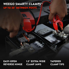 Weego USB and USB-C cables included for quick recharging convenience