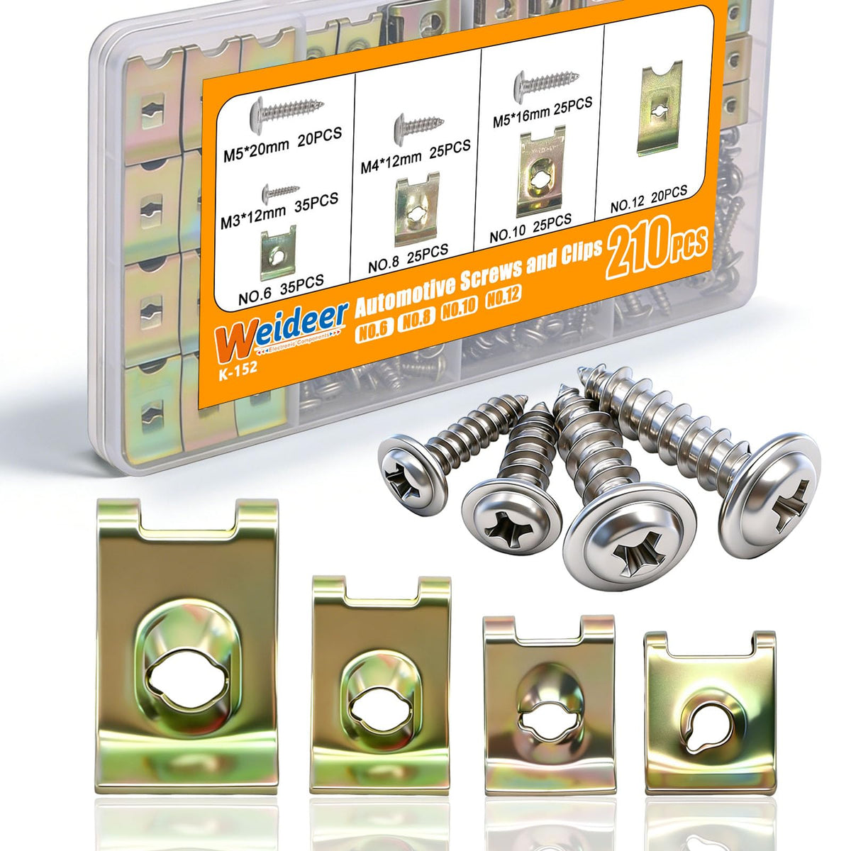 weideer front packaging organizer showing compartments and neat storage benefit