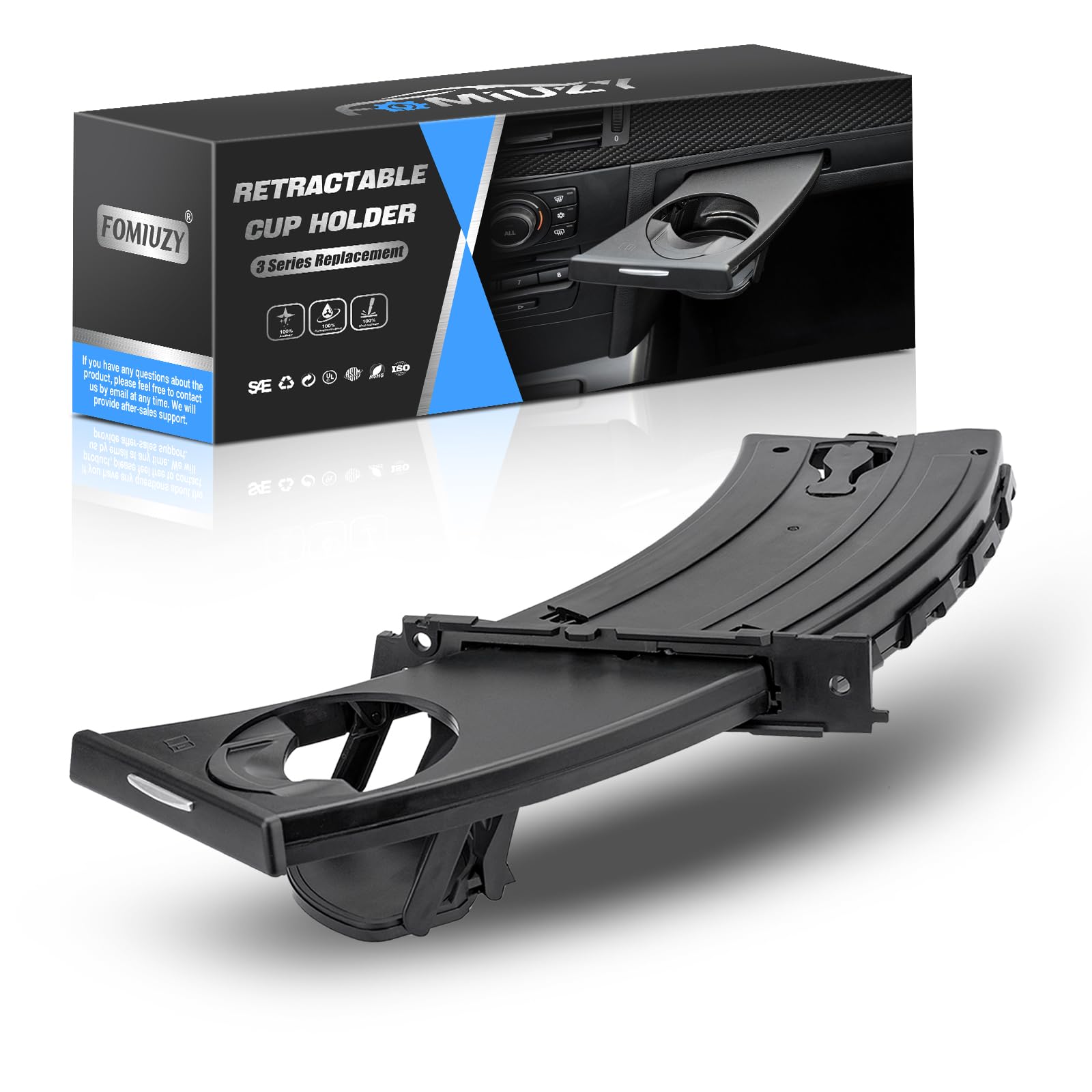 WEILEITE front-left cup holder overview showing factory-fit restoration benefit