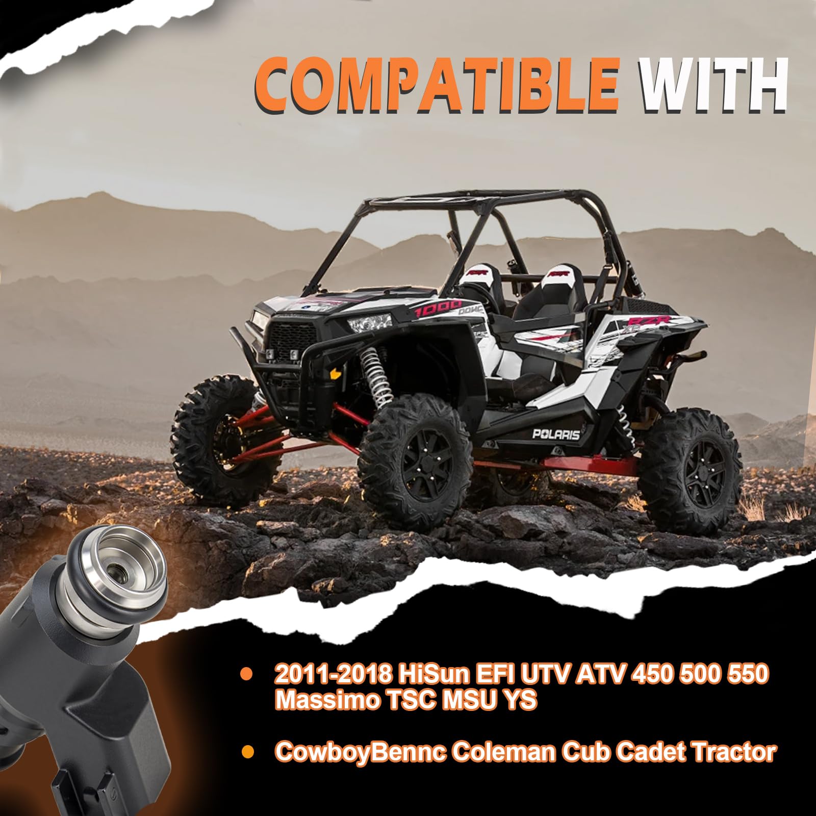 WEILEITE injector installed in a UTV engine bay showing correct fit and readiness