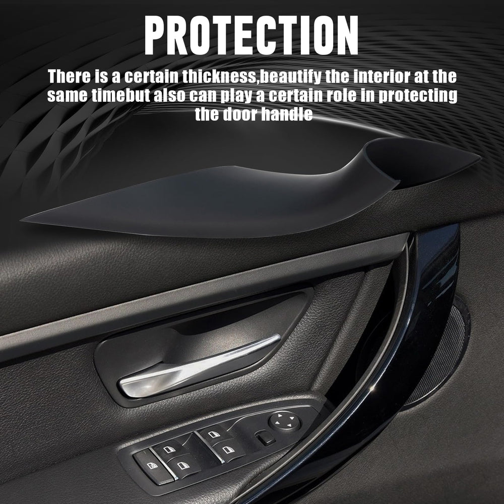 WEILEITE handle cover installed on BMW door interior demonstrating seamless fit